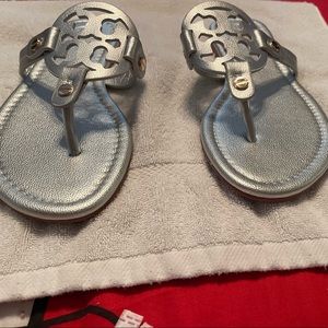 Silver Tory miller sandals